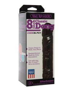 Vac-U-Lock Code Black 8" Classic Dong